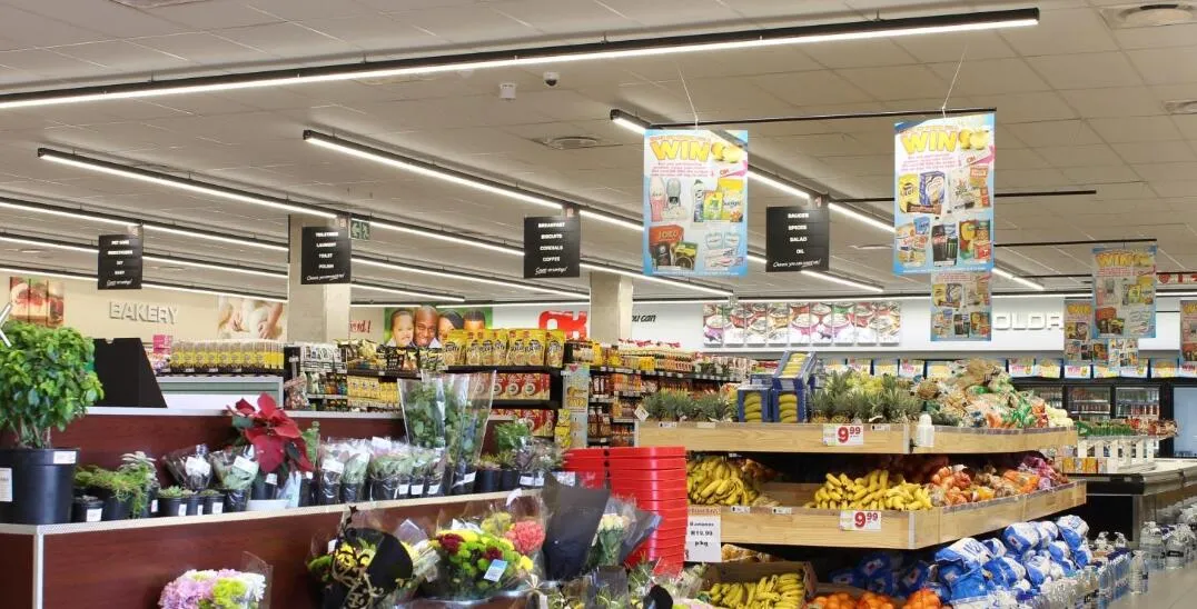 195 lm/W S‑LINE Community Supermarket Lighting – OK Foods – South Africa
