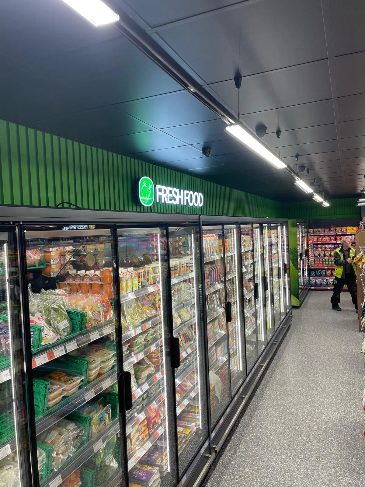 High‑Efficiency Retail LED Lighting – Premium Supermarket – Amsterdam