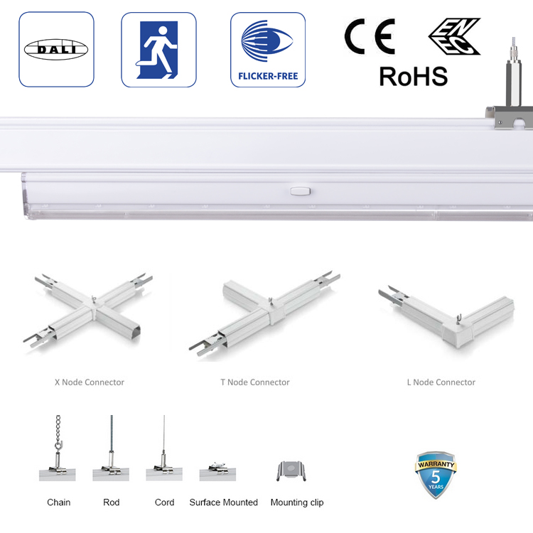 S-LINE LED linear trunking system installed in a commercial warehouse